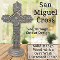 Rustic Tabletop Wooden Cross - San Miguel | Farmhouse World