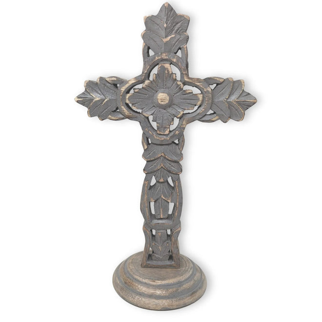 Rustic Tabletop Wooden Cross - San Miguel | Farmhouse World