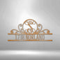 Scroll Family Name Address Metal Sign | Farmhouse World