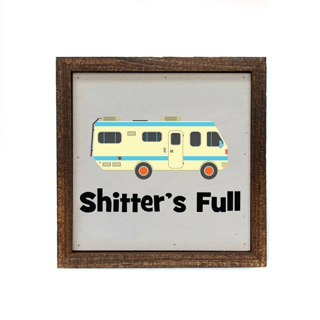 Shitter's Full 6x6 Christmas Sign Wall Art Sign | Farmhouse World