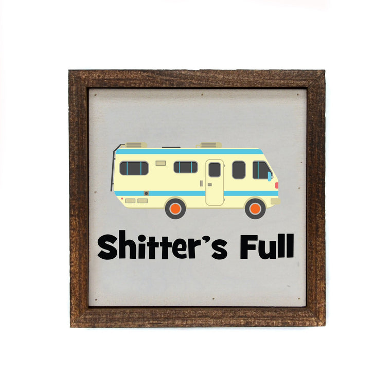 Shitter's Full 6x6 Christmas Sign Wall Art Sign | Farmhouse World