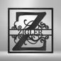 Split Square Monogram Steel Metal Sign | Farmhouse World