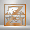 Split Square Monogram Steel Metal Sign | Farmhouse World