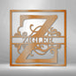 Split Square Monogram Steel Metal Sign | Farmhouse World