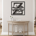 Split Square Monogram Steel Metal Sign | Farmhouse World