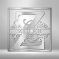 Split Square Monogram Steel Metal Sign | Farmhouse World