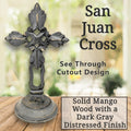 Standing Crosses for Table Decor | Handcarved Wood Cross Perfect for Christian Home Decor | Farmhouse World