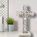 Standing Crosses for Table Decor | Handcarved Wood Cross Perfect for Christian Home Decor | Farmhouse World