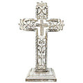 Standing Crosses for Table Decor | Handcarved Wood Cross Perfect for Christian Home Decor | Farmhouse World