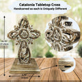 Standing Crosses for Table Decor | Handcarved Wood Cross Perfect for Christian Home Decor | Farmhouse World