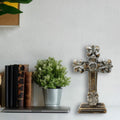 Standing Crosses for Table Decor | Handcarved Wood Cross Perfect for Christian Home Decor | Farmhouse World