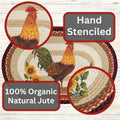 Sunflower Rooster Oval Rug | Farmhouse World