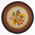 Sunflower Round Rug Handwoven with 100% Natural Jute and Hand-Stenciled 27" | Farmhouse World