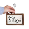 "Verse of the Week" 6x4 Rustic Wood Sign with Wire Picture/Verse Holder | Farmhouse World
