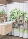 Watercolor Barn Shower Curtain | Farmhouse World