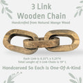 Wooden Chain Link Decor - Carved from Solid Wood and Great for Table or Desk Decor | Farmhouse World
