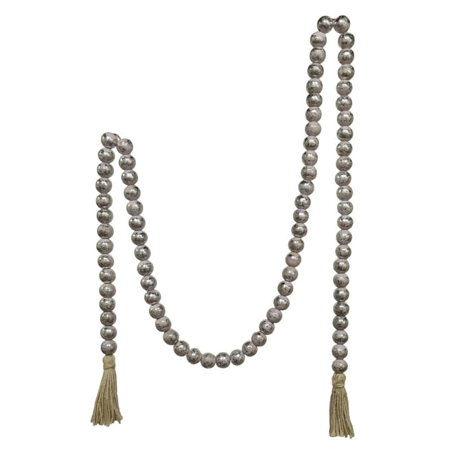 Wooden Bead Garland - Silver or Gold | Farmhouse World