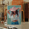 Pink Cowgirl Hat  |  Western Chic Wall Art