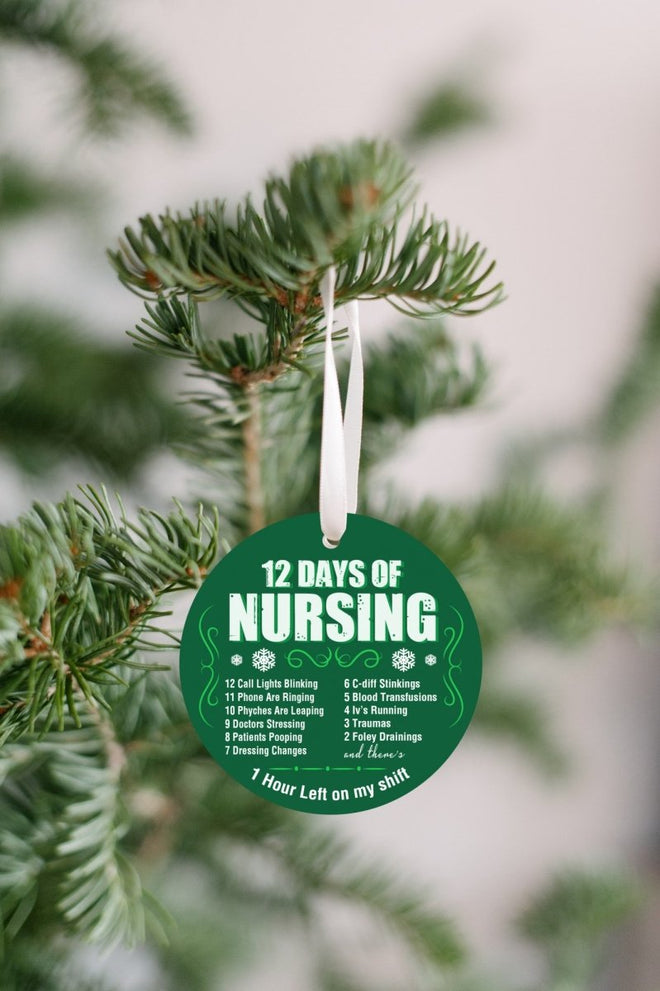 12 Days of Nursing Christmas Ornament for Nurses | Farmhouse World