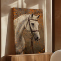 Majestic White Horse Portrait  |  Western Equestrian Wall Art
