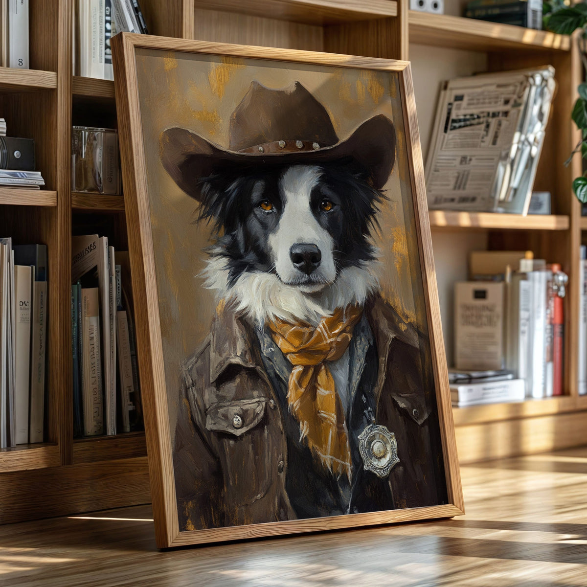 Border Collie Western Marshal | Western Wall Art