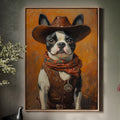 Boston Terrier Cowboy Deputy | Western Wall Art