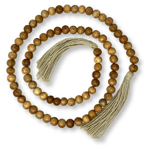 Toast round wood bead garland for cozy farmhouse decor