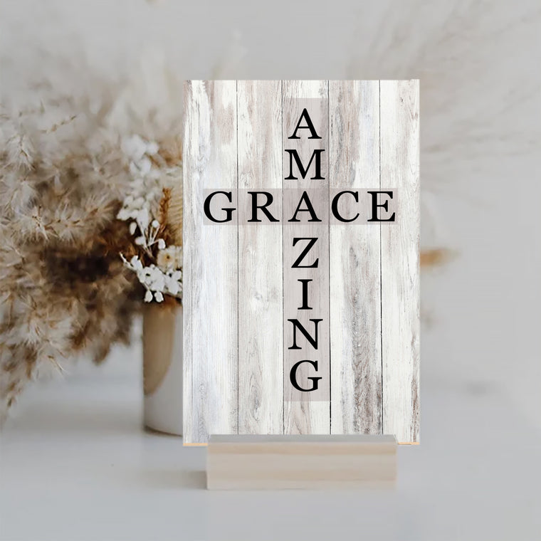 Amazing Grace Cross Sign | Farmhouse World