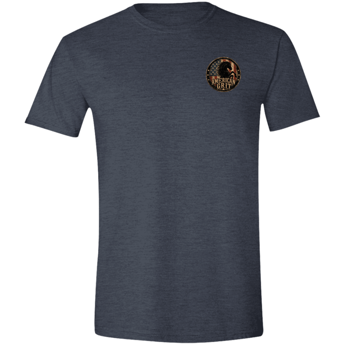 Patriotic western horse graphic tee with front and back print