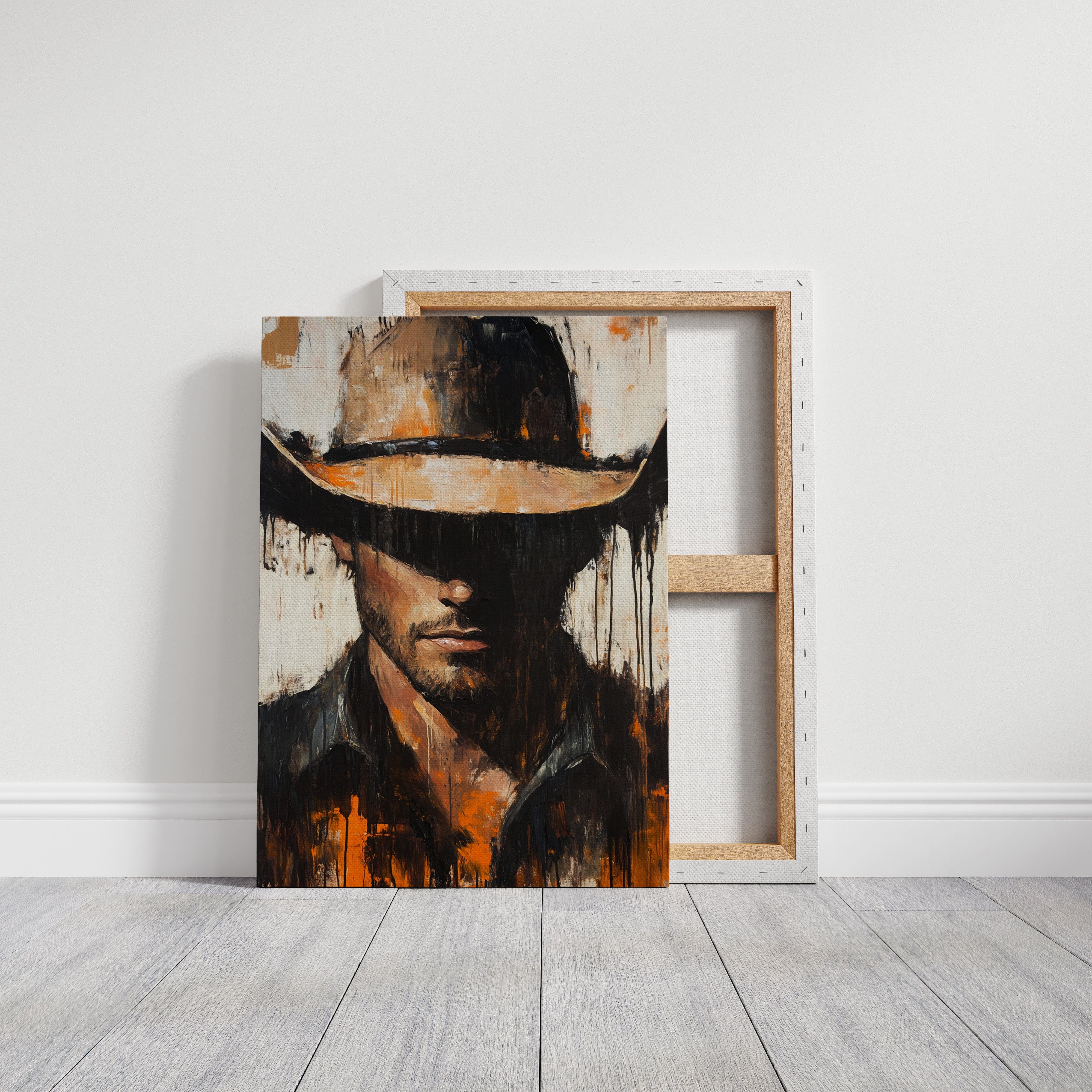 cowboy wall art canvas for hunting lodge or cabin