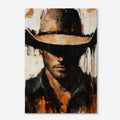 shadowed cowboy western wall art in rustic ranch style