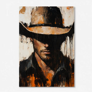 shadowed cowboy western wall art in rustic ranch style