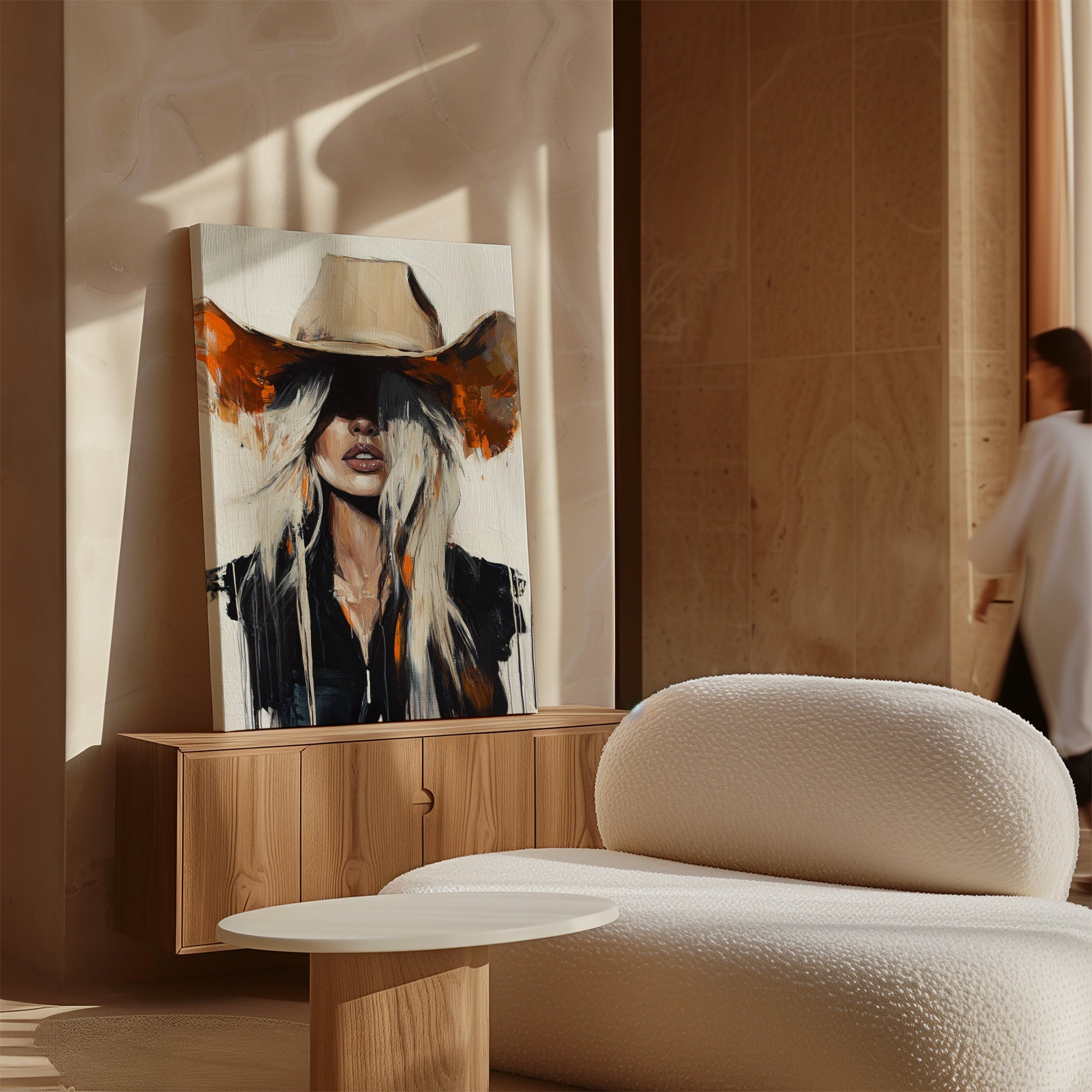 Bold Western Cowgirl Wall Art, Modern Ranch Canvas Print | Farmhouse World