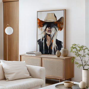 Bold Western Cowgirl Wall Art, Modern Ranch Canvas Print | Farmhouse World