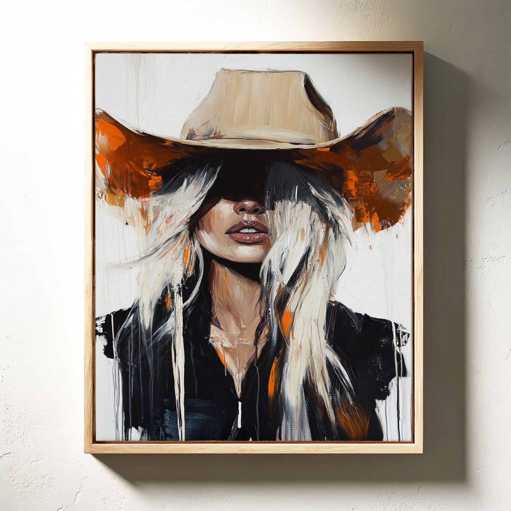 Bold Western Cowgirl Wall Art, Modern Ranch Canvas Print | Farmhouse World