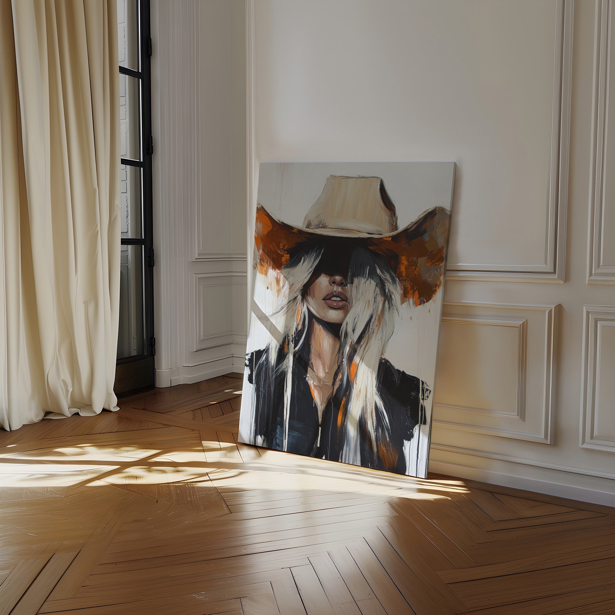 Bold Western Cowgirl Wall Art, Modern Ranch Canvas Print | Farmhouse World