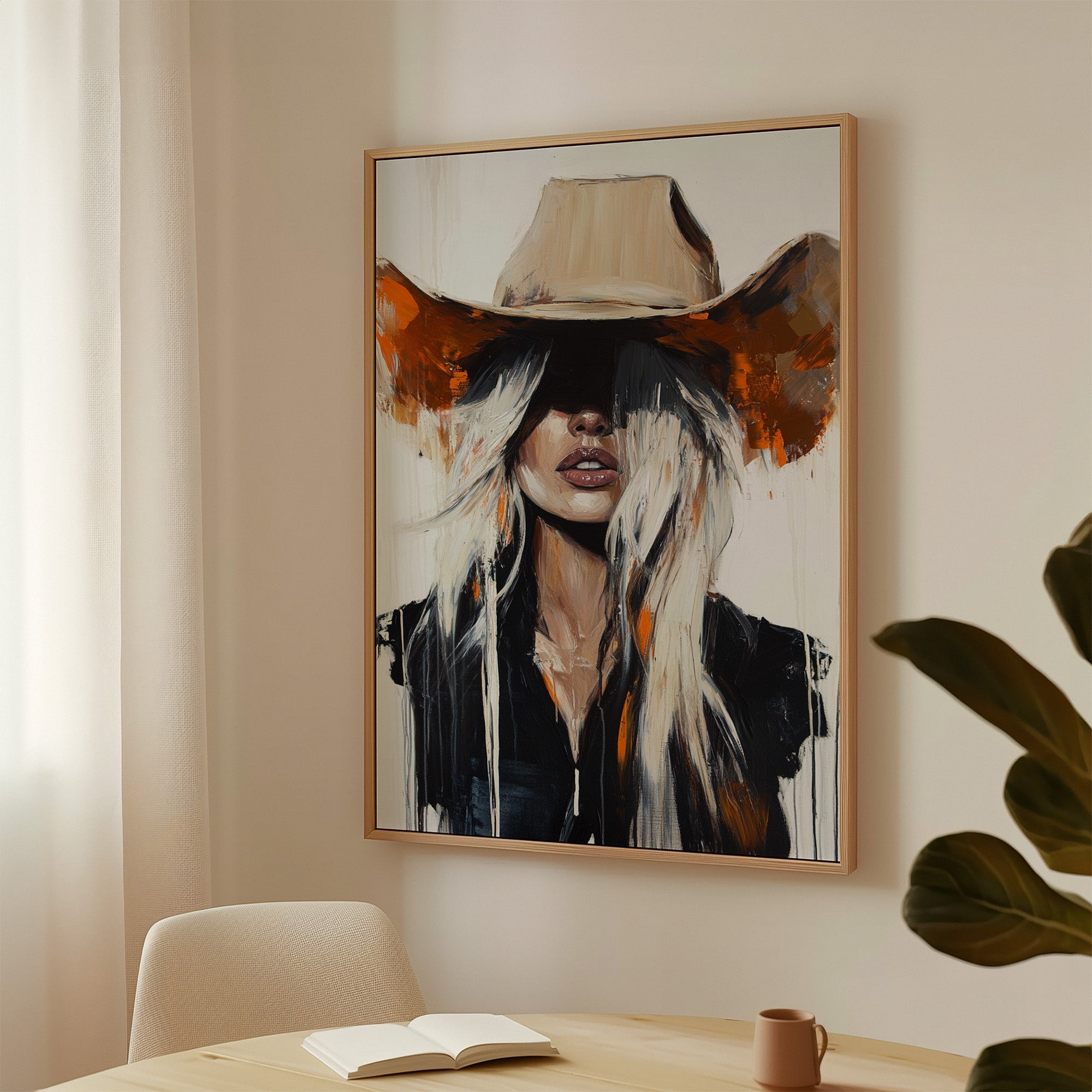 Bold Western Cowgirl Wall Art, Modern Ranch Canvas Print | Farmhouse World