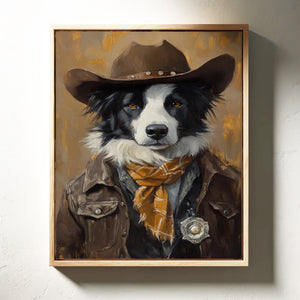Border Collie Western Marshal | Western Wall Art | Farmhouse World