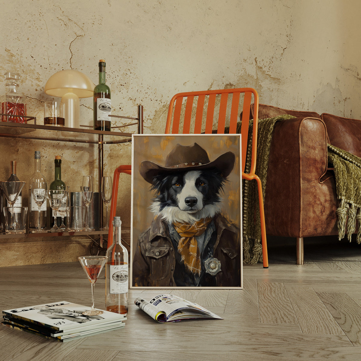 Border Collie Western Marshal | Western Wall Art | Farmhouse World