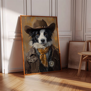 Border Collie Western Marshal | Western Wall Art | Farmhouse World