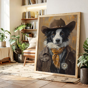 Border Collie Western Marshal | Western Wall Art | Farmhouse World