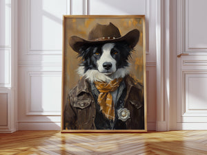 Border Collie Western Marshal | Western Wall Art | Farmhouse World