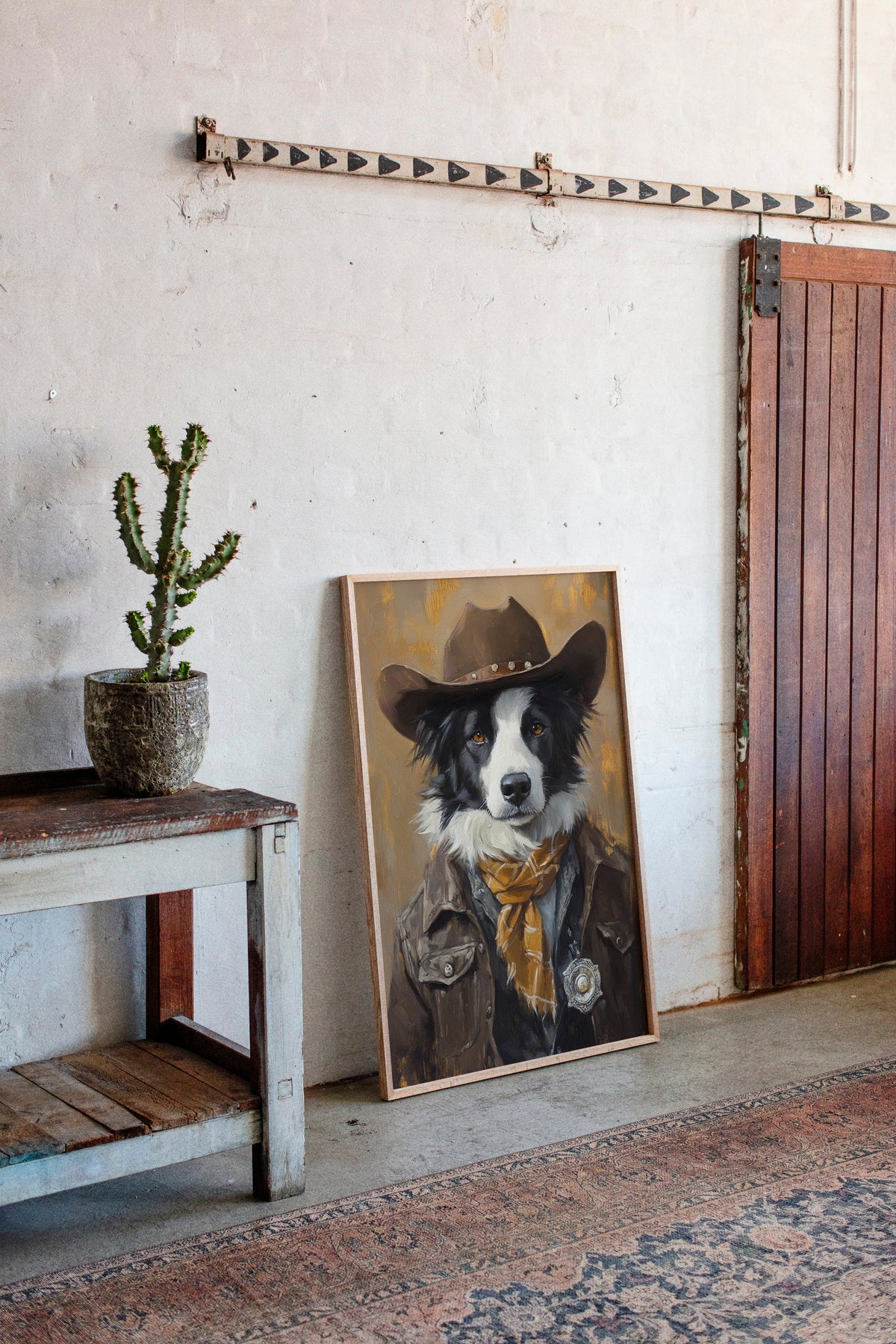 Border Collie Western Marshal | Western Wall Art | Farmhouse World