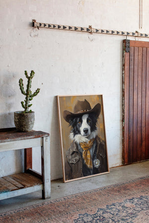 Border Collie Western Marshal | Western Wall Art | Farmhouse World