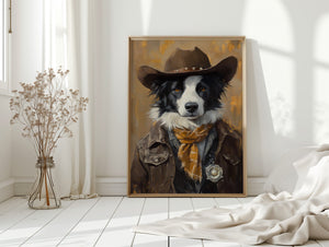 Border Collie Western Marshal | Western Wall Art | Farmhouse World