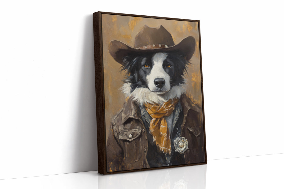 Border Collie Western Marshal | Western Wall Art | Farmhouse World
