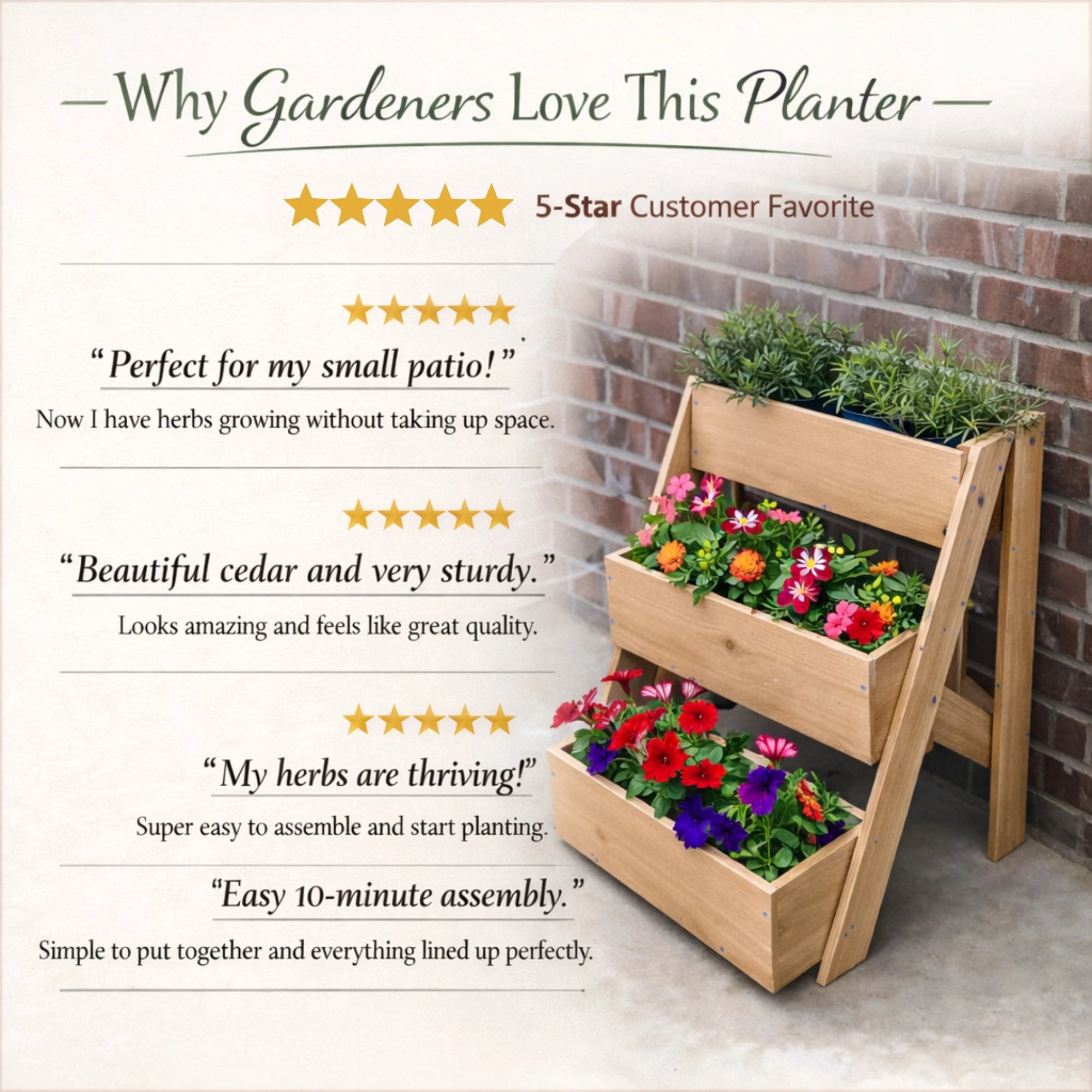 outdoor planter rack 3 Tiered Planter Stand Cedar