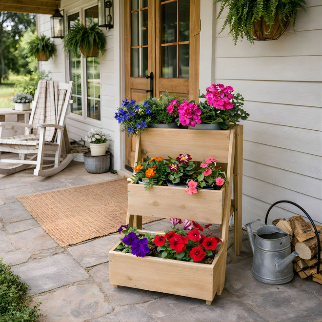 3 Tiered Planter Stand Farmhouse Vertical Raised Garden Bed -  | Farmhouse World