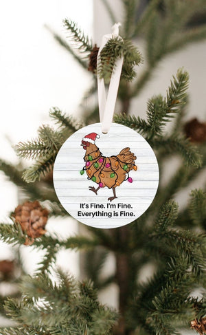 Chicken lover Christmas tree decoration with colorful lights