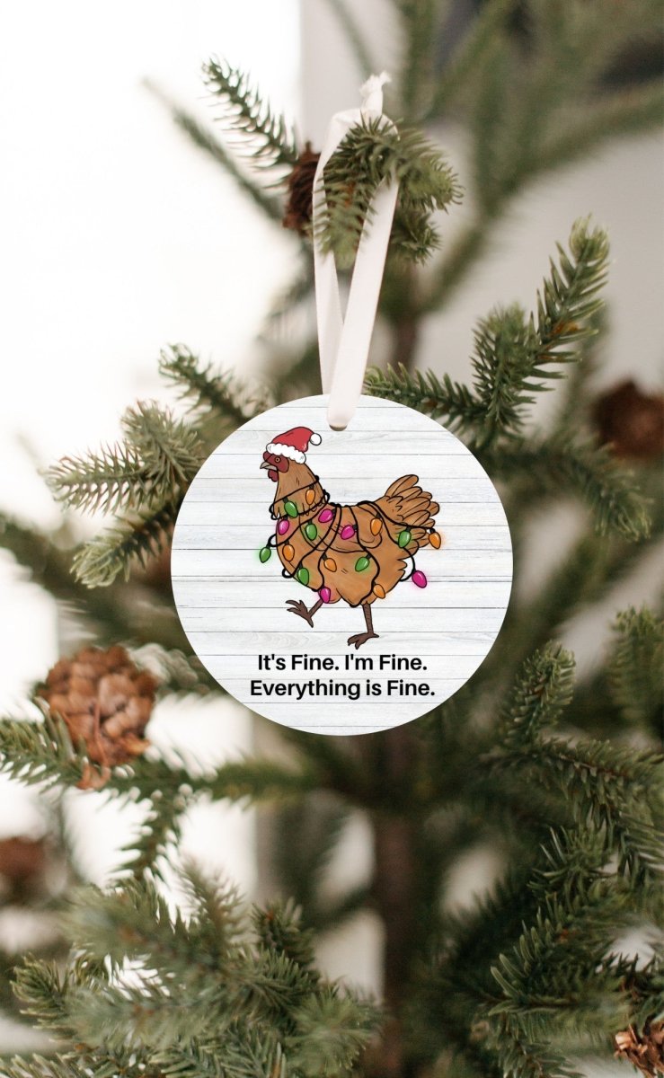 Chicken lover Christmas tree decoration with colorful lights